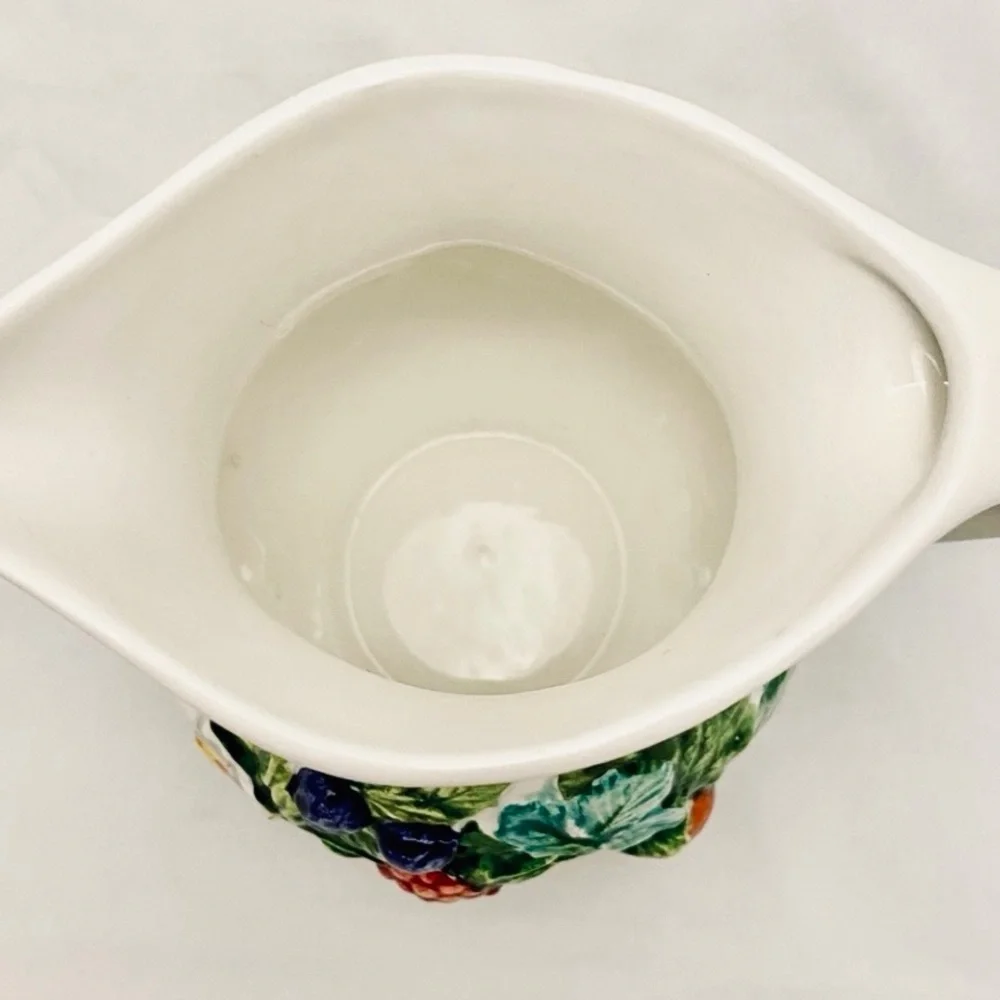 Caja Company Pottery Forest Berry Creamer Made in Italy Italian Pottery VTG EUC